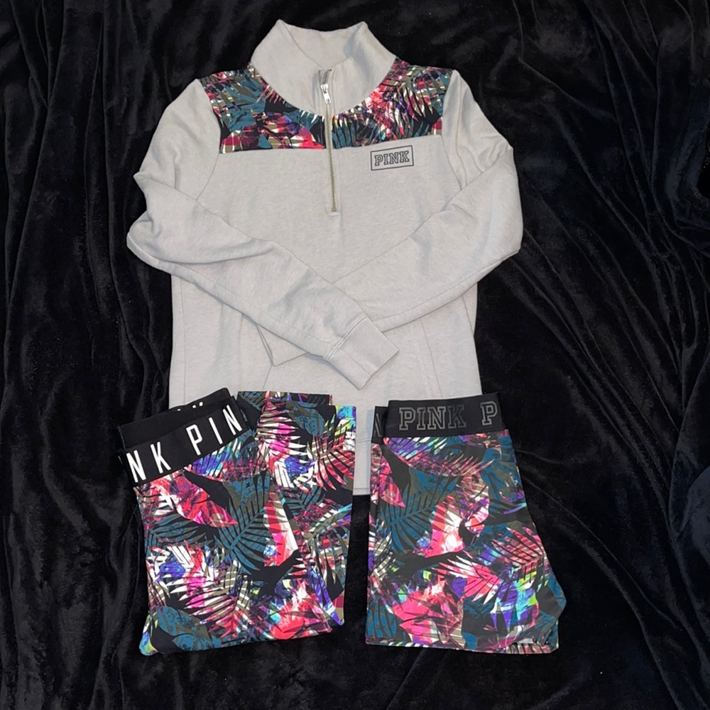 PINK by Victoria’s Secret tropical print set sz M